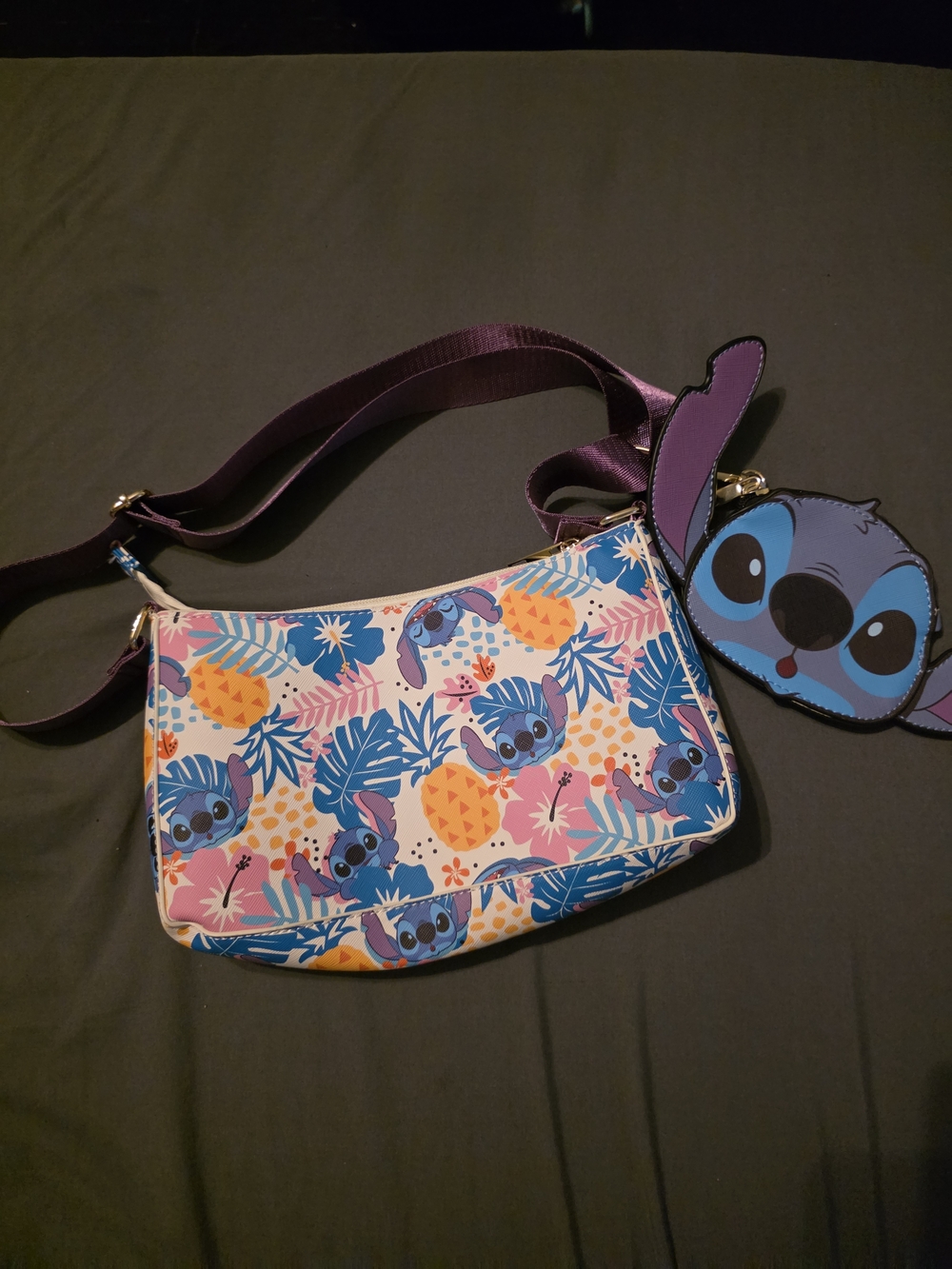 Disney Lilo & Stitch Blue Tropical Crossbody Bag
